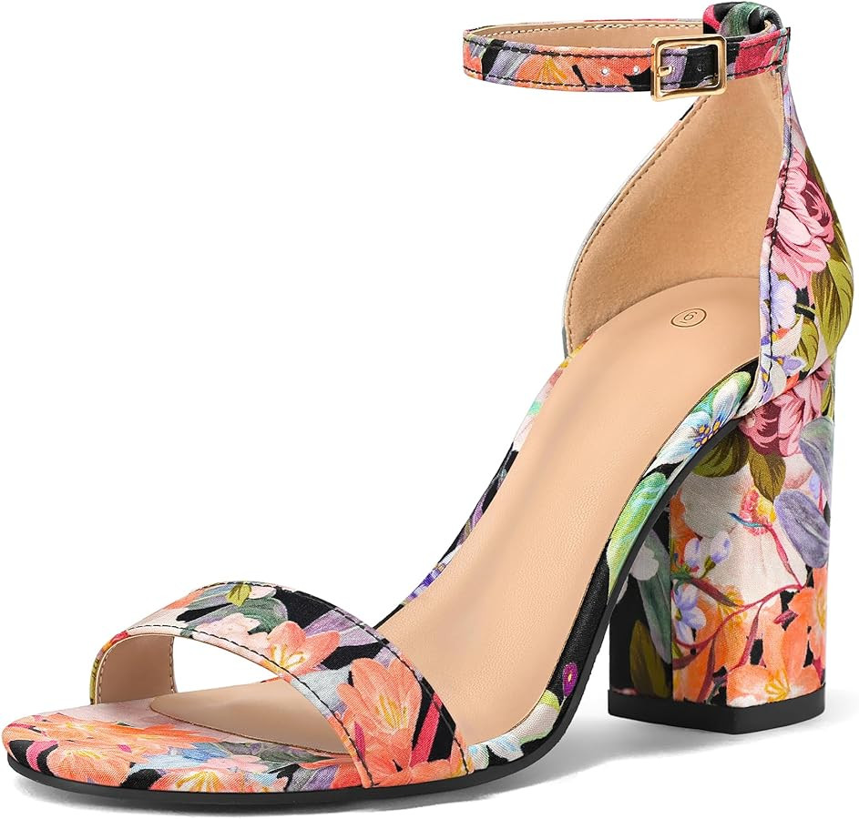 COASIS Women's Chunky Block Heels Open Toe Ankle Strap 3.5 Inch Heeled Sandals | Amazon (US)