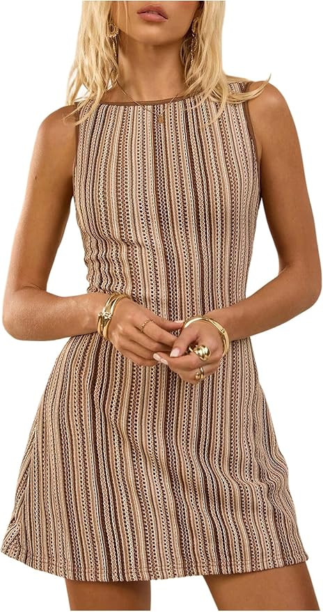 GORGLITTER Women's Crochet Vacation Summer Mini Dress Boho Beach Sundresses | Hawaiian Dress, Vac... | Amazon (US)