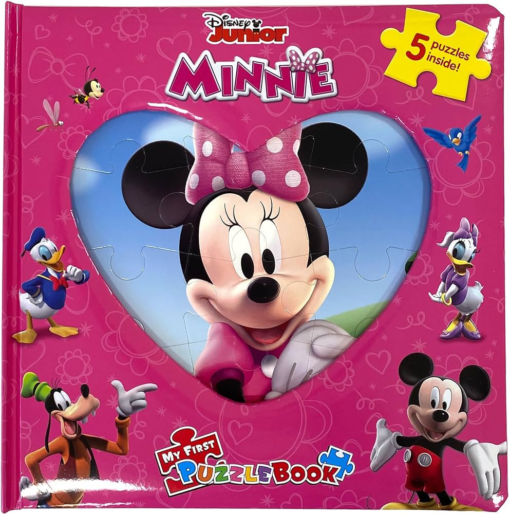 Disney Junior Minnie My First Puzzle Book - Jigsaw Puzzles for kids, 10-page board book, 5 puzzle... | Amazon (US)