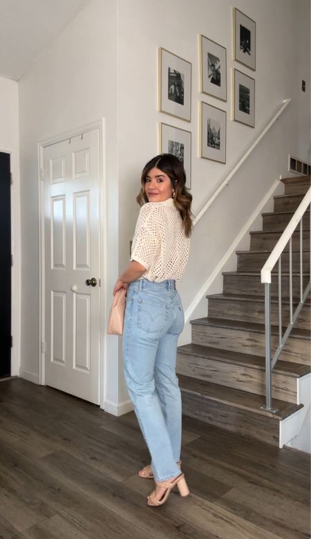 Take 30% off my favorite Levi’s straight leg jeans!! They run tts. 
Top xs
Jeans 25
Casual denim look, denim for spring, spring denim, knitted top, straight leg jeans

#LTKsalealert #LTKfindsunder50 #LTKfindsunder100