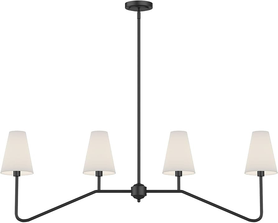 Electro bp;47" W 4-Light Linear Kitchen Island Lighting Fixture Classic Chandeliers Matt Black wi... | Amazon (US)