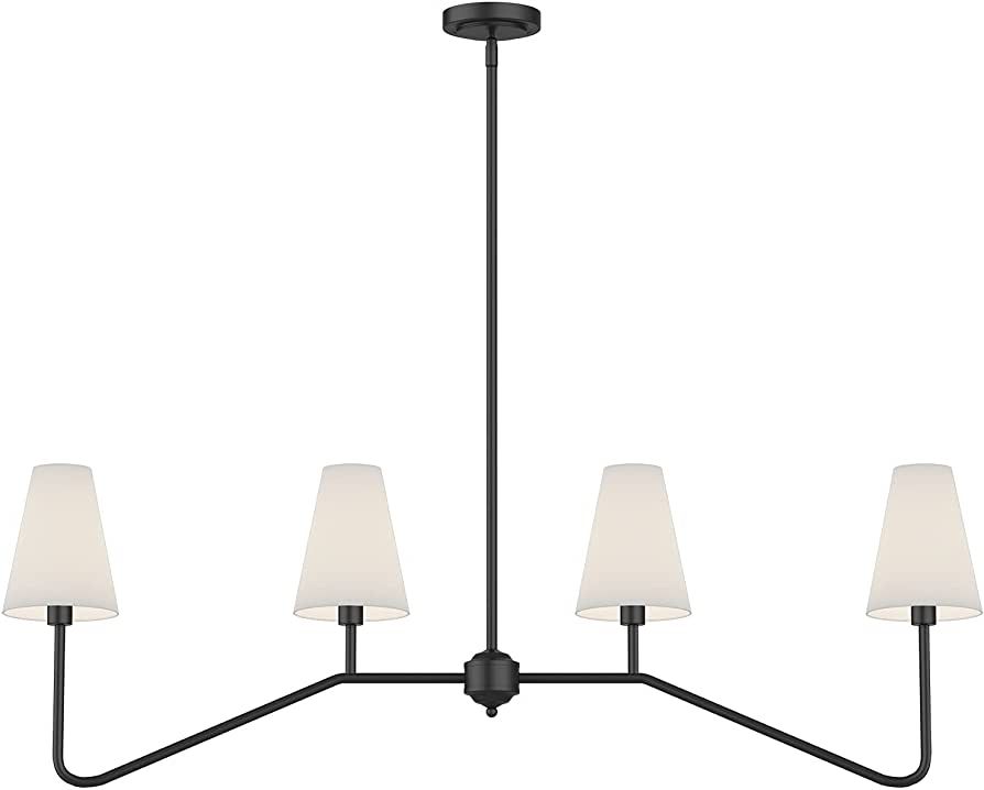 Electro bp;47" W 4-Light Linear Kitchen Island Lighting Fixture Classic Chandeliers Matt Black wi... | Amazon (US)