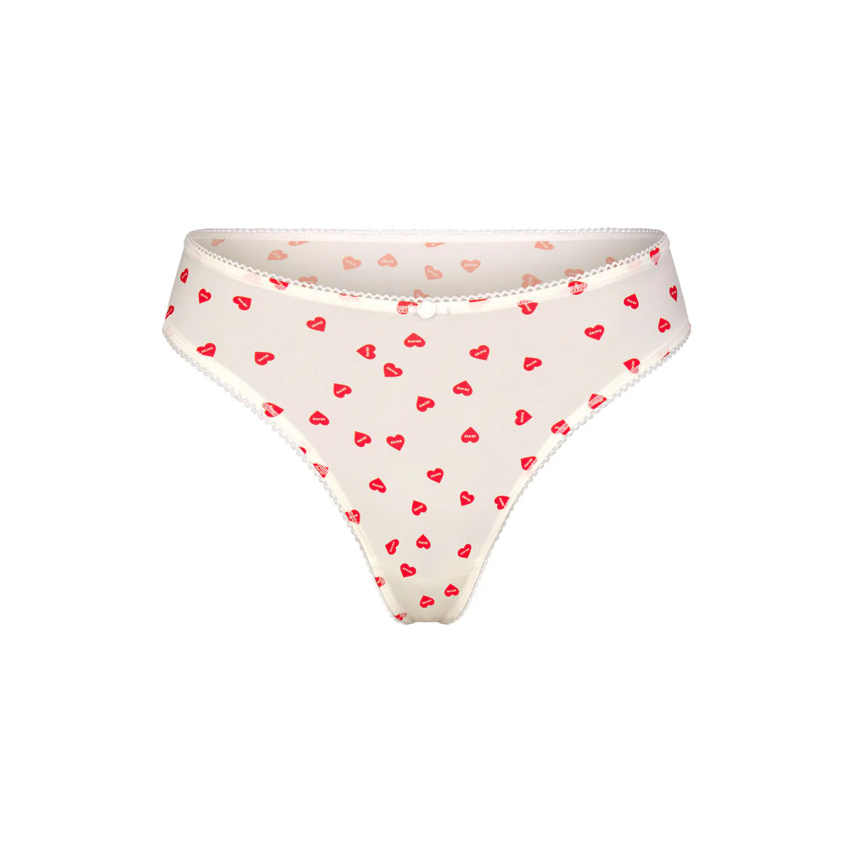 FITS EVERYBODY PICOT TRIM THONG | RUBY HEART PRINT | SKIMS (US)