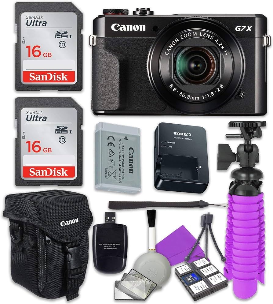 Canon PowerShot G7 X Mark II Wi-Fi Digital Camera with 2X Sandisk 16 GB SD Memory Cards + Tripod ... | Amazon (US)