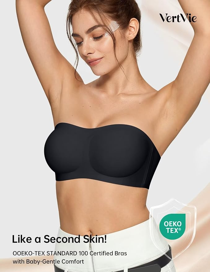 Vertvie Womens Strapless Bra Jelly Push Up Seamless Bandeau Bra Wireless Non Slip Silicone Tube T... | Amazon (US)