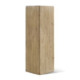 EM Wabi-Sabi Rustic Natural Reclaimed Wood Tall Block End Table | Eternity Modern