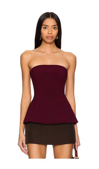 Caroline Strapless Top in Wine | Revolve Clothing (Global)