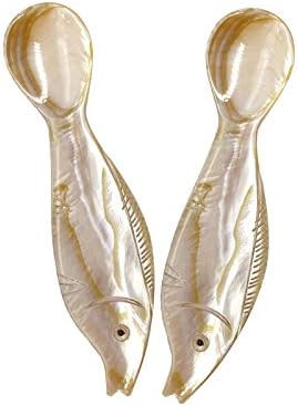 2 Pack 4.73inch Caviar Spoons Handcraft Mother of Pearl MOP Caviar Spoon W Round Handle with One ... | Amazon (US)