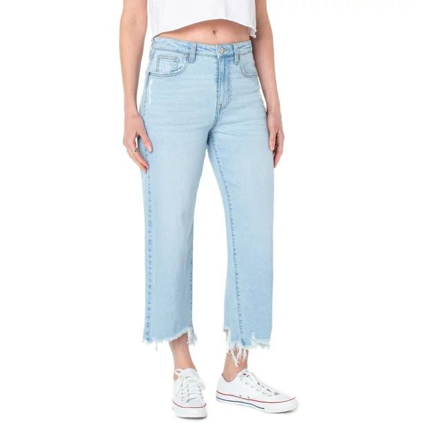 Celebrity Pink Junior Women's High Rise Wide Leg Jeans in Light Wash 26" - Walmart.com | Walmart (US)