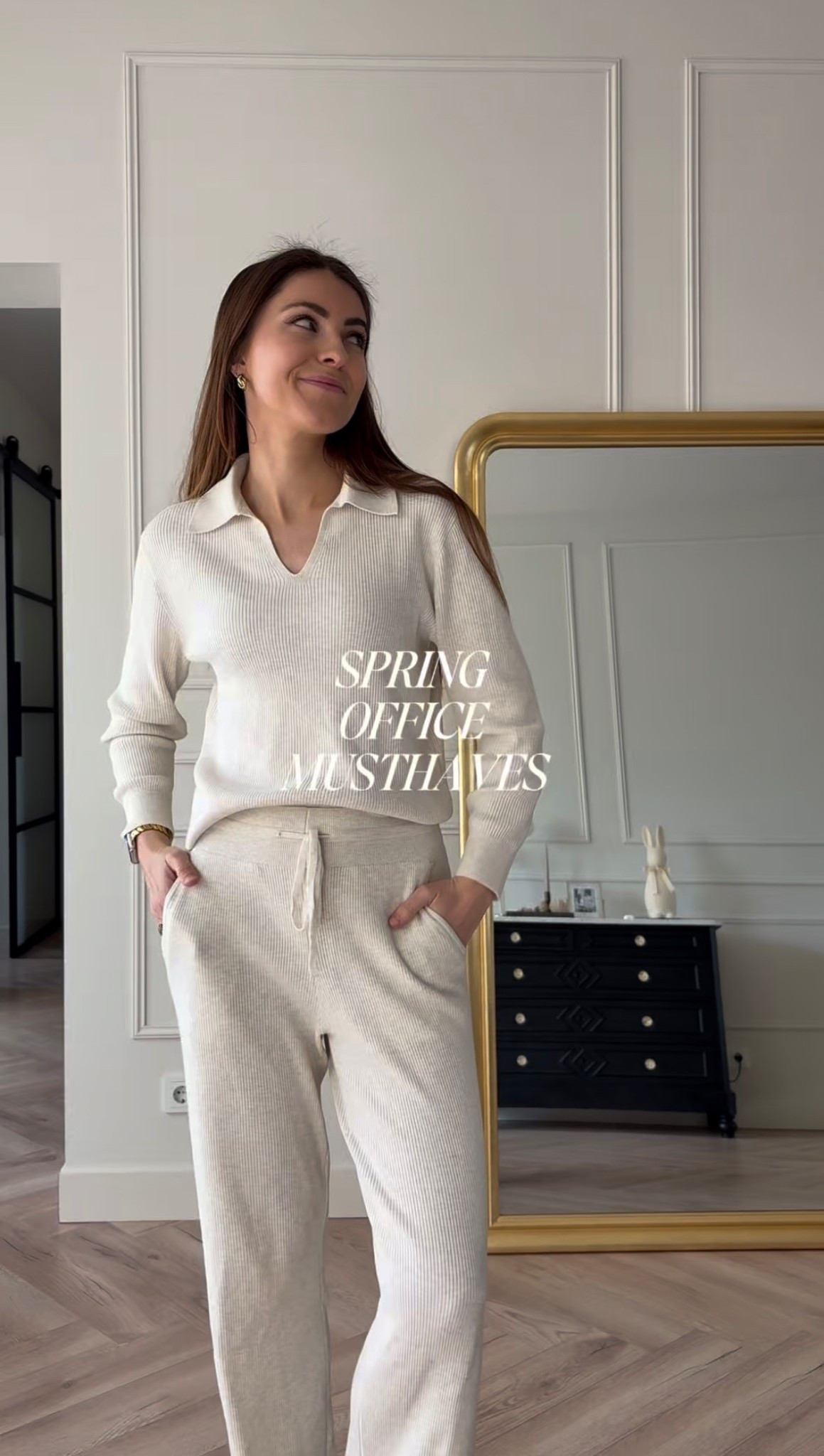 Uniqlo rib jogging set lounge in ecru white 

#LTKnederlands #LTKspring #LTKeurope