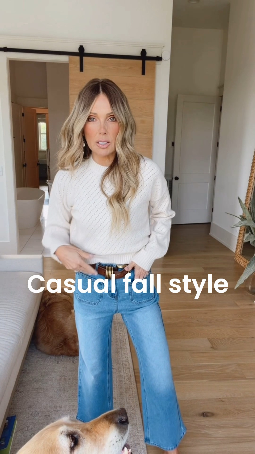 Use code JENNYR15 for 15% off. A class cream sweater…but let’s talk about the jeans. These jeans are especially forgiving through the lower tummy area, without looking baggy. @cupshe #cupshepartner