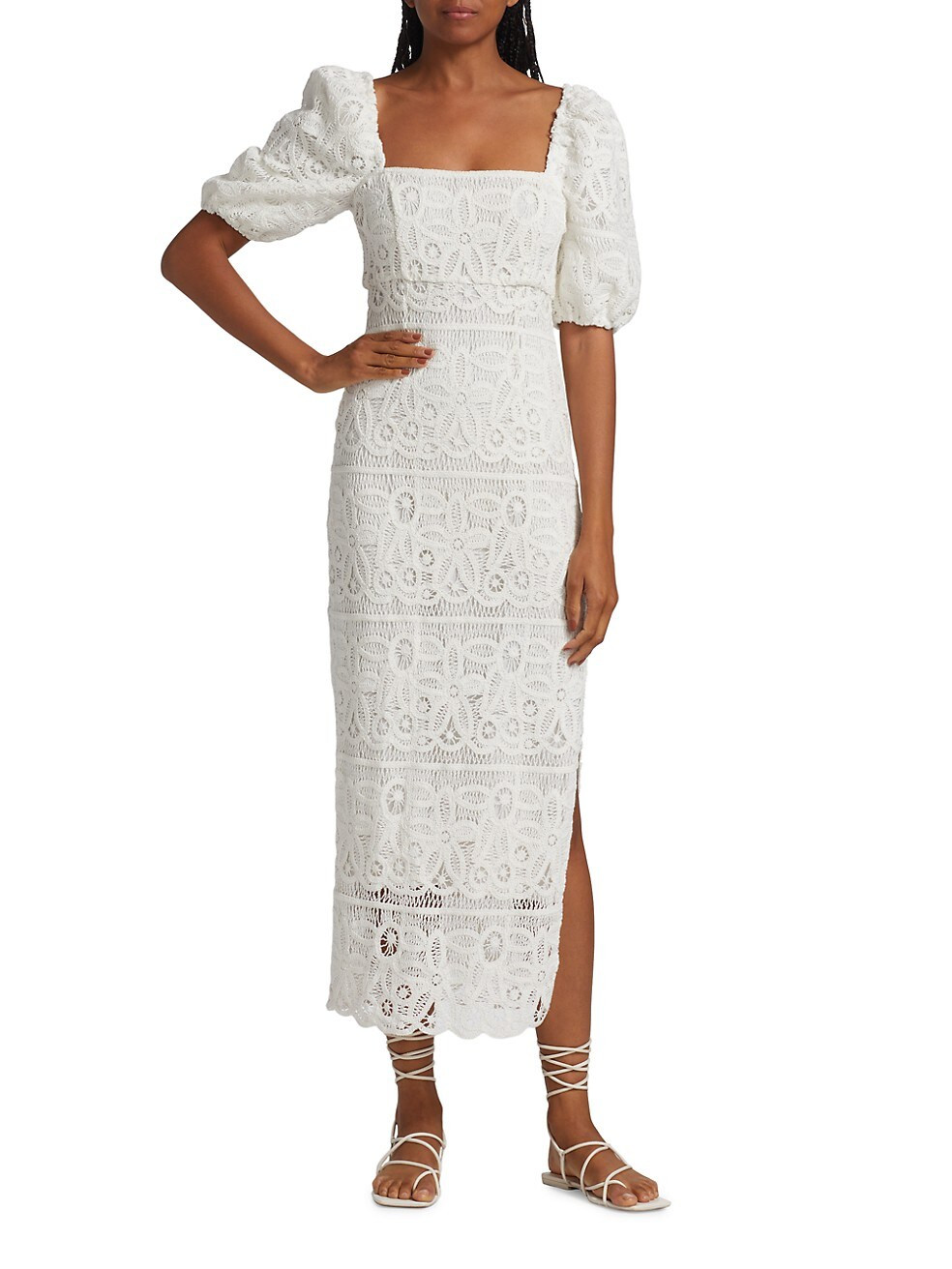 Saylor Keaton Lace Puff-Sleeve Maxi Dress | Saks Fifth Avenue