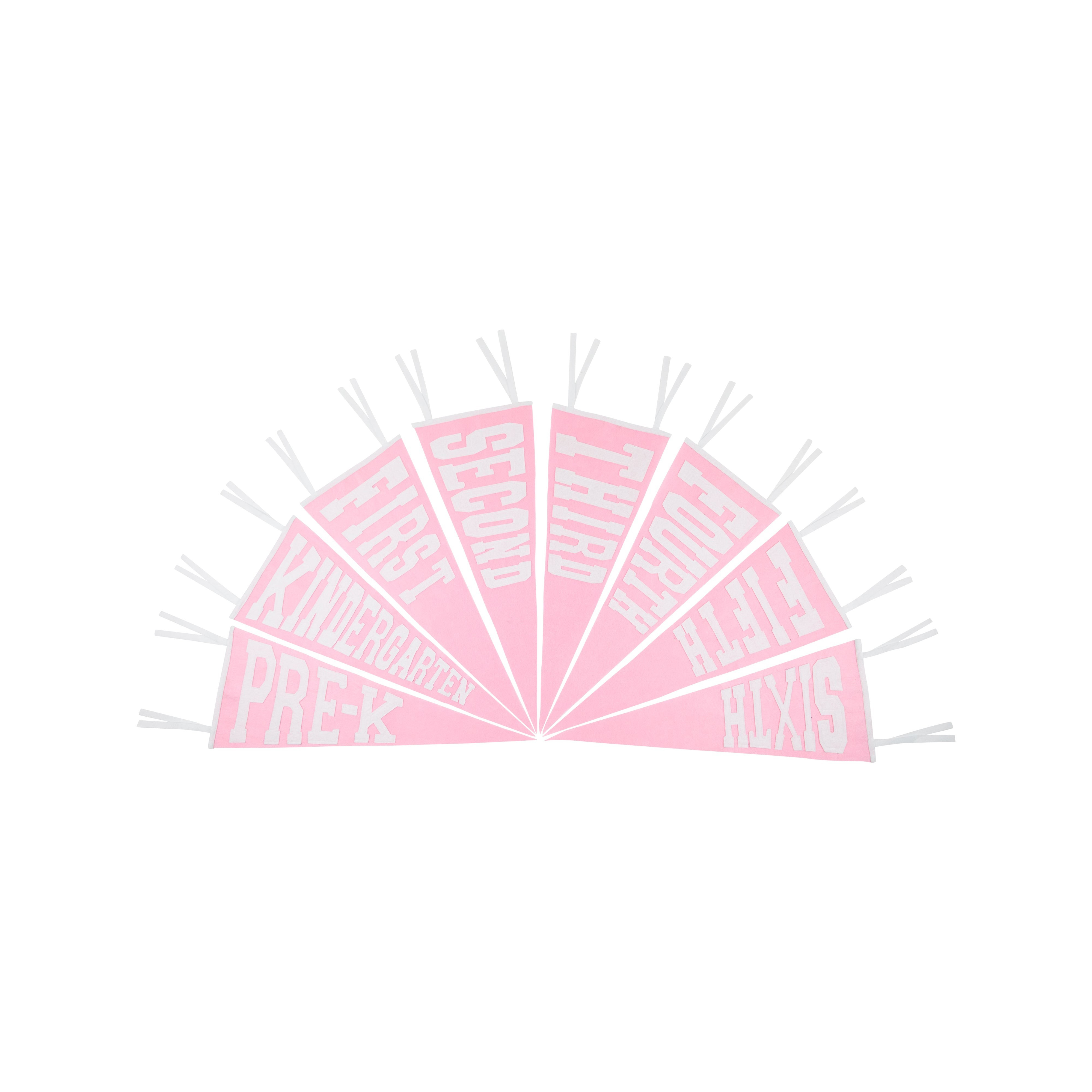 Back to School Pennant - Hamptons Hot Pink Felt | The Beaufort Bonnet Company