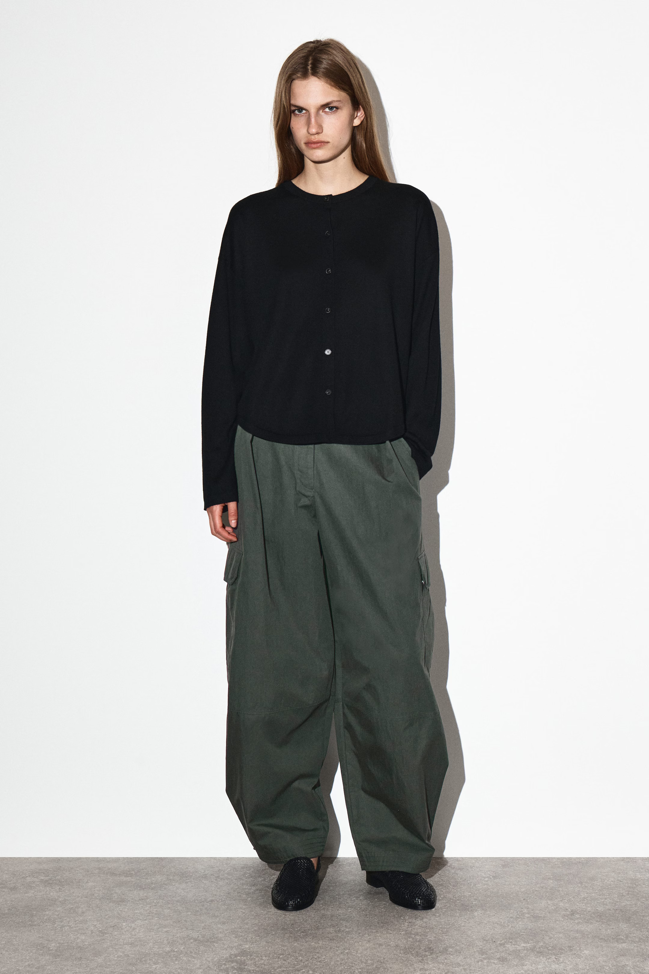 UTILITY BARREL-LEG TROUSERS - DARK GREEN | COS | COS UK