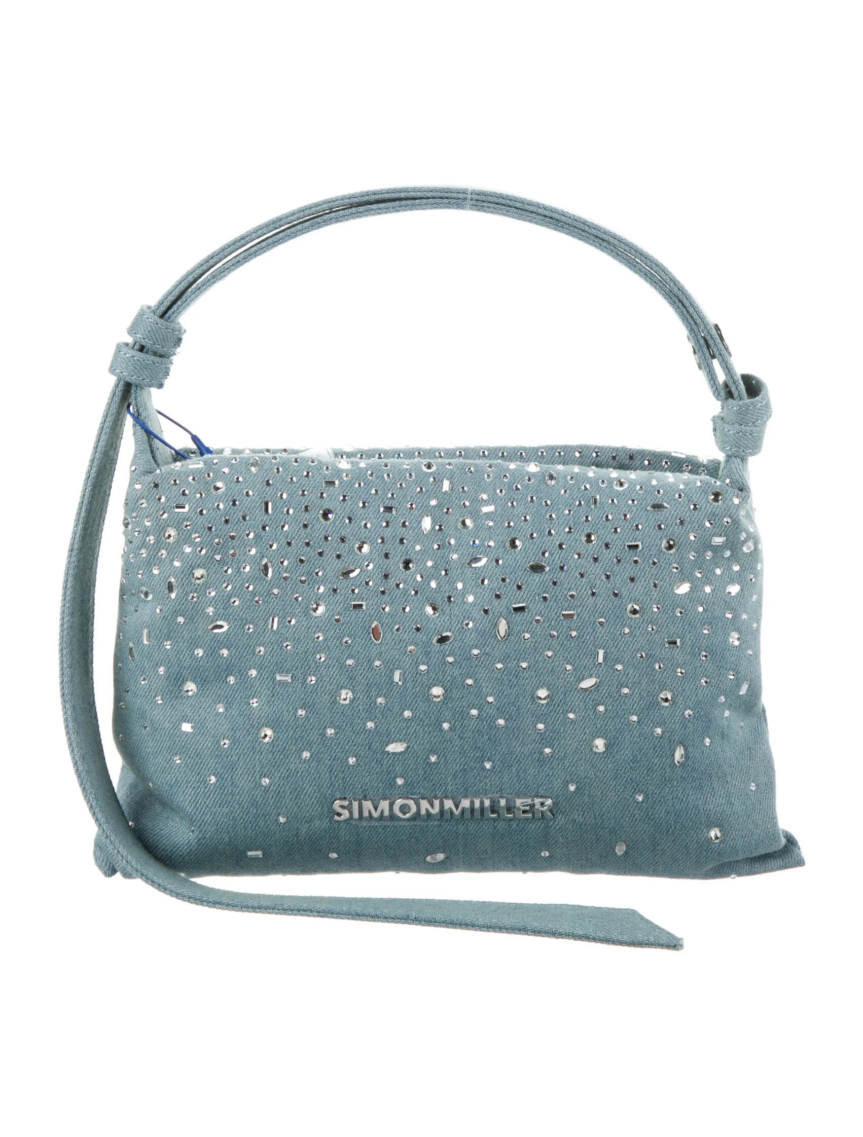 Denim Crystal Embellished Baguette w/ Tags | The RealReal