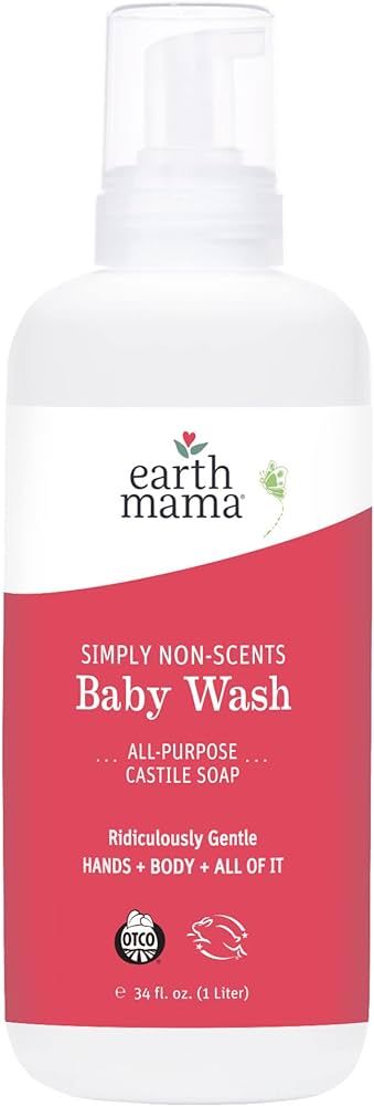 Earth Mama Baby Wash with Gentle Castile Soap, Simply Non-Scents, 34-Fluid Ounce | Amazon (US)