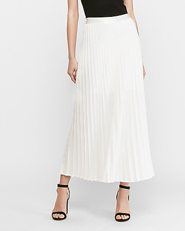 High Waisted Pleated Maxi Skirt | Express