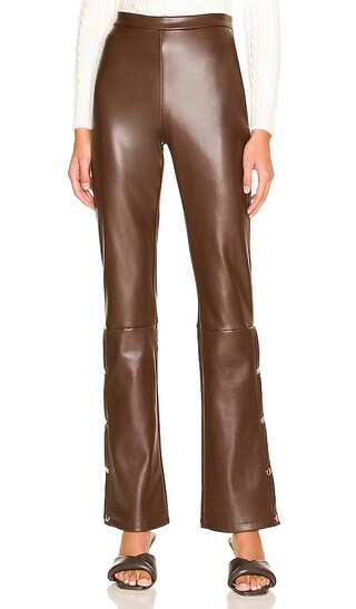 Paloma Buttoned Pant in Chocolate Brown | Revolve Clothing (Global)
