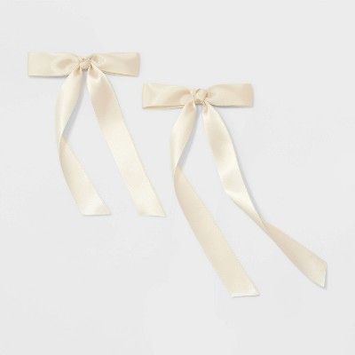 Satin Long Bow Hair Clip Set 2pc - A New Day™ | Target