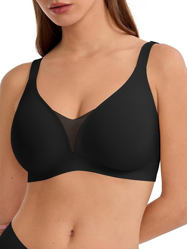 LUCKMEEY Bras for Women No Underwire Deep V Wireless Bra Push Up Seamless Bras Full Coverage Bral... | Amazon (US)