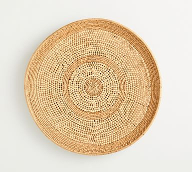 Handwoven Rattan Beaded Basket Wall Art - 30" | Pottery Barn (US)