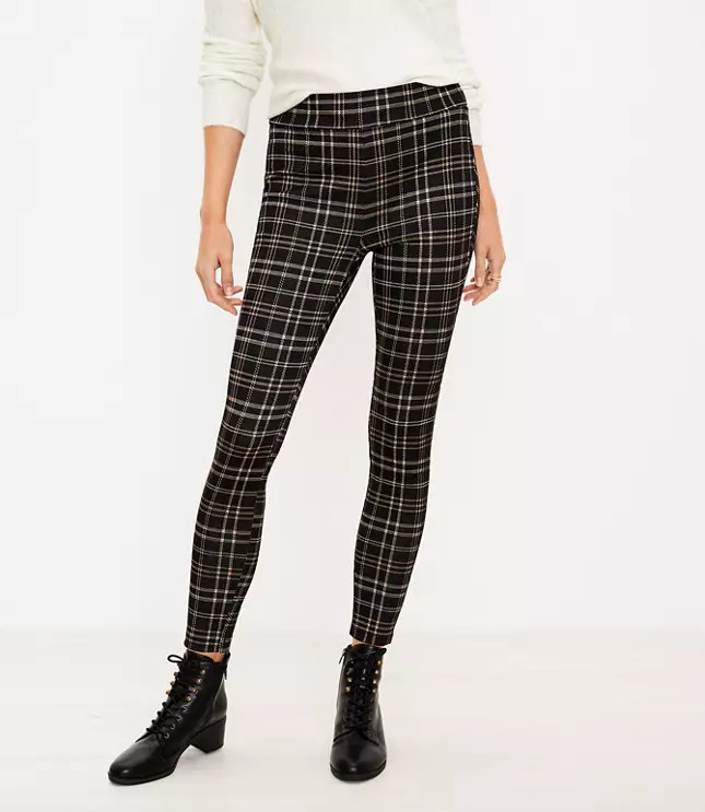 Shimmer Plaid Ponte Leggings | LOFT