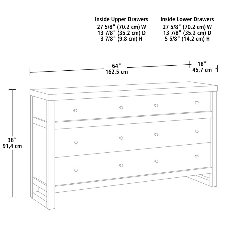Better Homes & Gardens Ezra 64" Wide 6-Drawer Dresser, Rich Black Finish | Walmart (US)