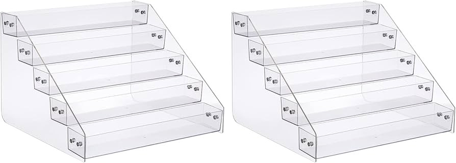 Acrylic Spice Rack, Tiered Spice Rack Shelf Seasoning Organizer for Countertop, Cabinet, Pantry, ... | Amazon (US)