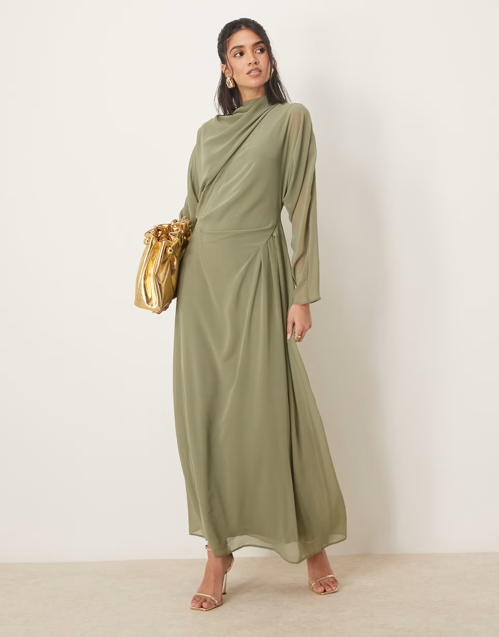 ASOS DESIGN high neck maxi dress in green | ASOS (Global)
