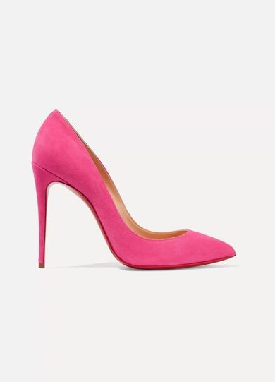 Christian Louboutin - Pigalle Follies 100 Suede Pumps - Pink | NET-A-PORTER (US)