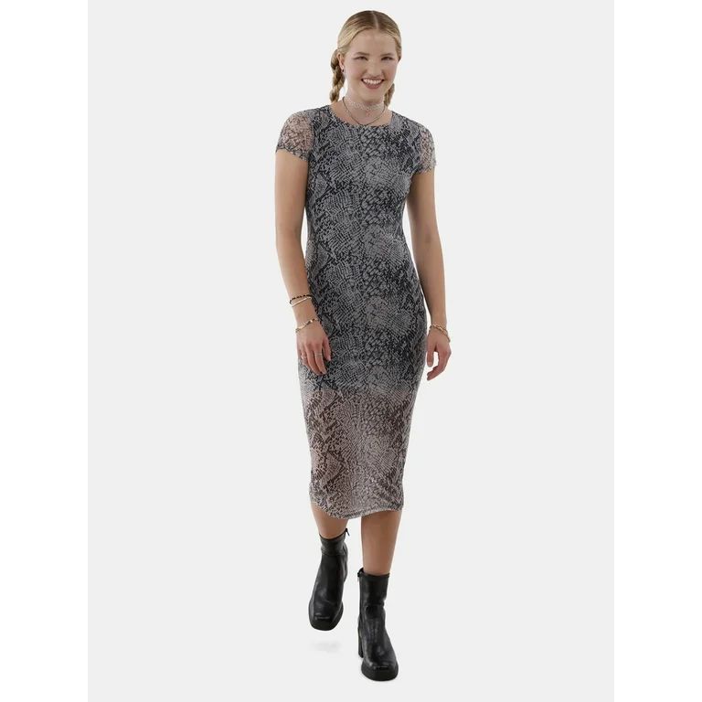 No Boundaries Mesh Maxi Dress, Women's and Women's Plus | Walmart (US)