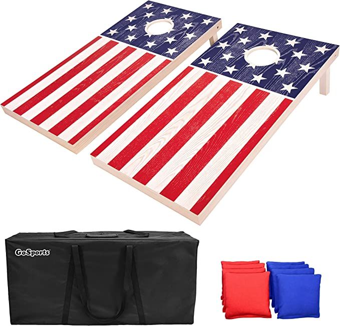 GoSports Flag Series Wood Cornhole Sets – Choose American Flag or State Flags – Includes Two ... | Amazon (US)