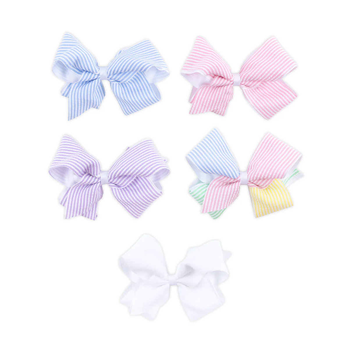Stripe Seersucker Hair Bow | Classic Whimsy
