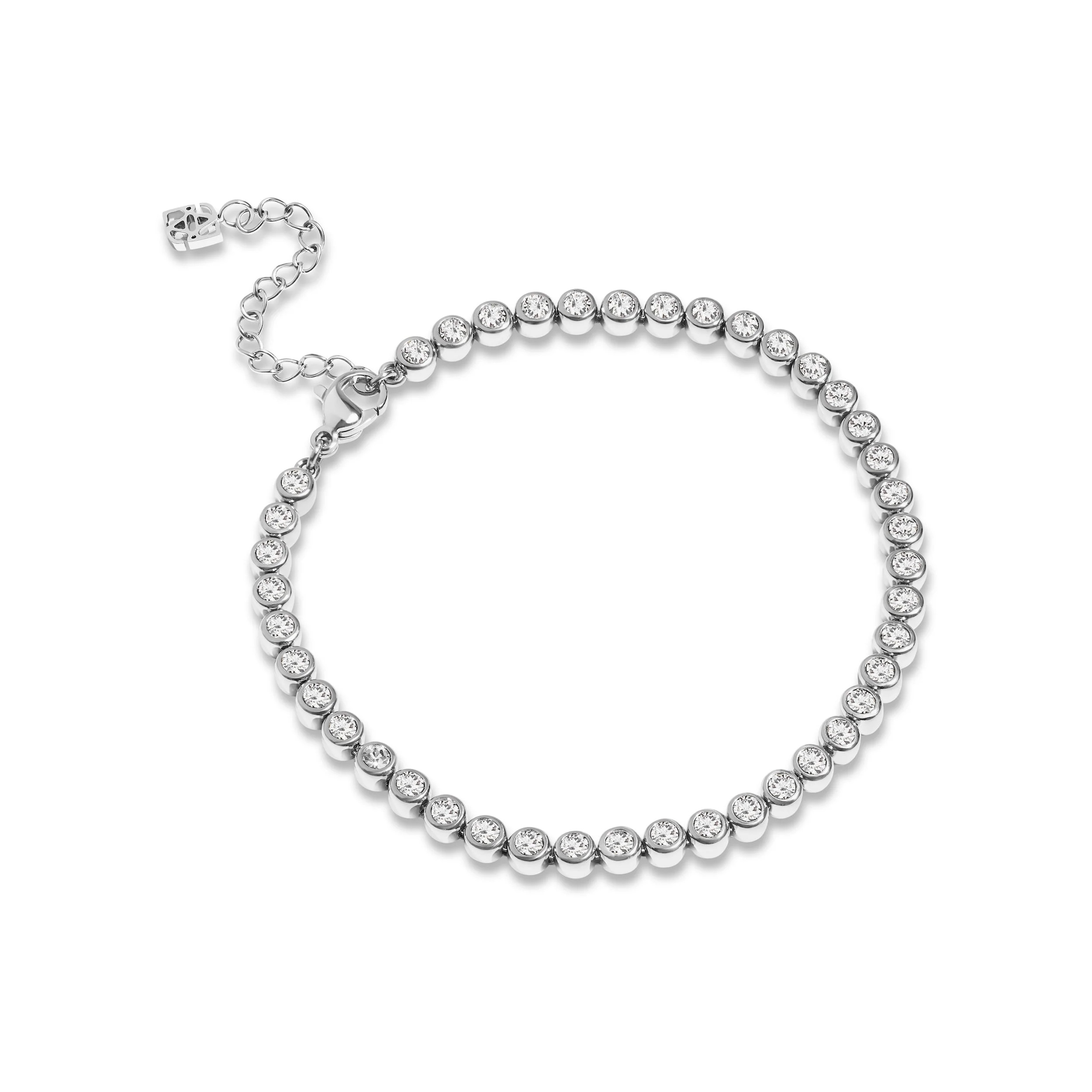 Bezel Set Tennis Bracelet (Silver) | Abbott Lyon