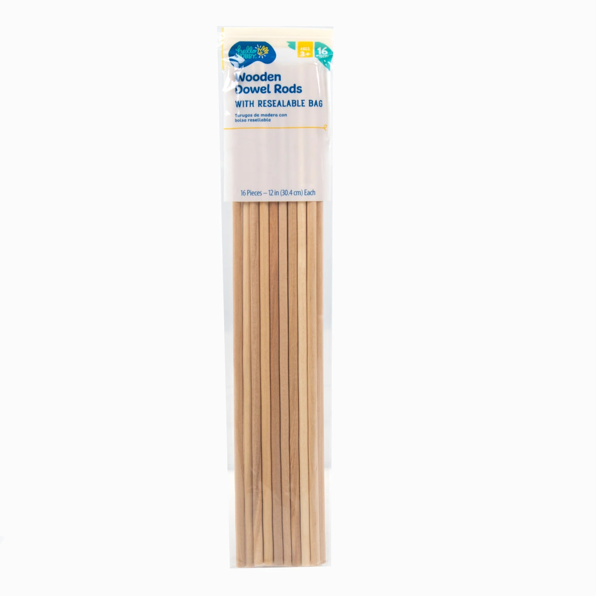 Hello Hobby Wood Dowels, 16-Pack | Walmart (US)