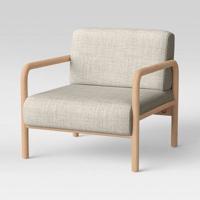 Mosher Low and Wide Accent Chair Cream/Natural Wood - Project 62™ | Target