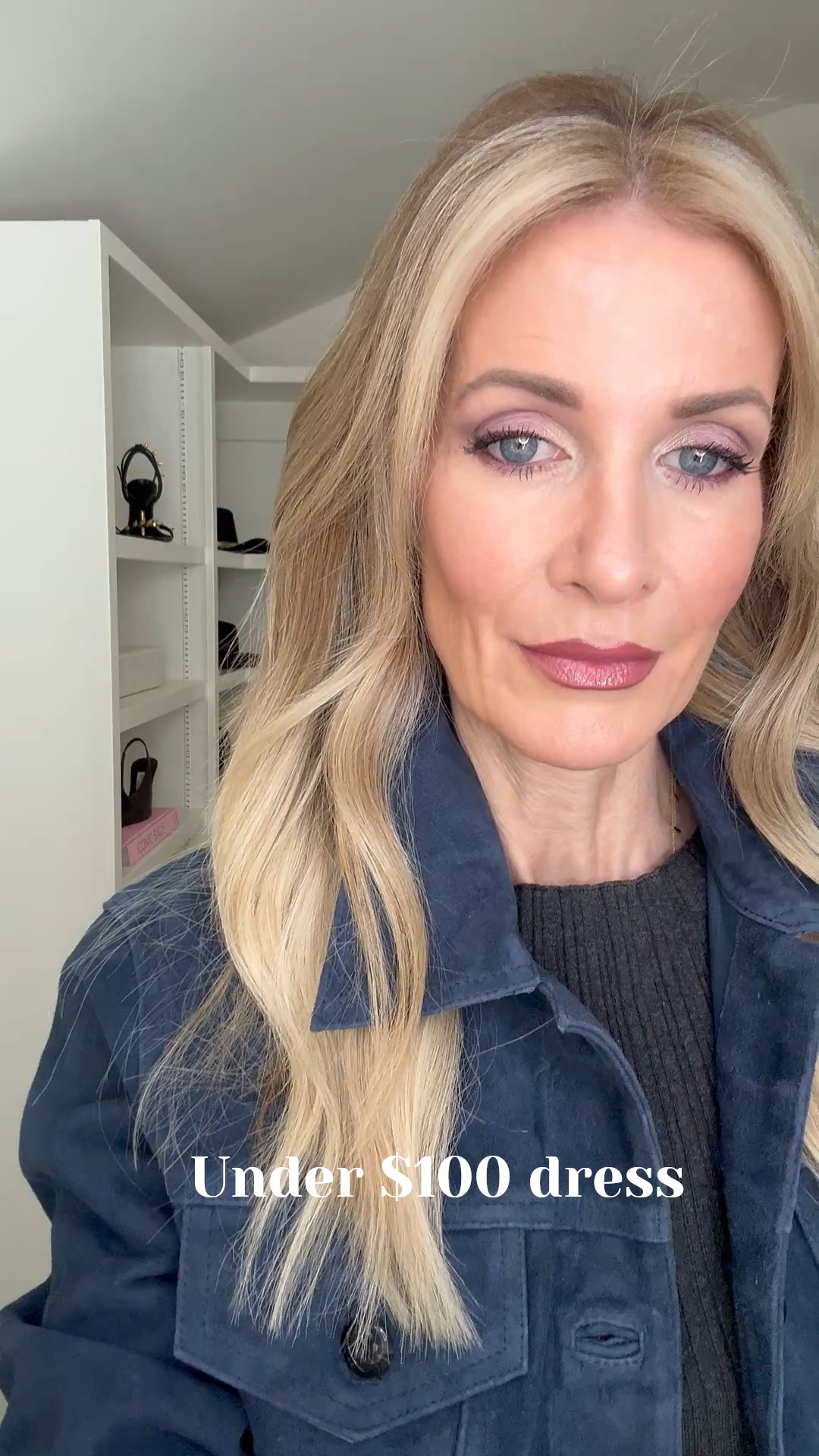 This under $100 cashmere blend midi dress is one of those pieces that instantly makes you look polished with almost no effort. The ribbed knit is incredibly flattering, the fit is comfortable yet sculpting, and it’s completely wrinkle-resistant — which makes it perfect for travel, dinner, or busy days on the go. I styled it with a navy suede cropped jacket for a modern, elevated color combination that feels fresh for spring. I’m wearing an XS in the dress and an XS in the jacket — everything fits TTS. 

 #LTKootd #LTKSeasonal #LTKOver40