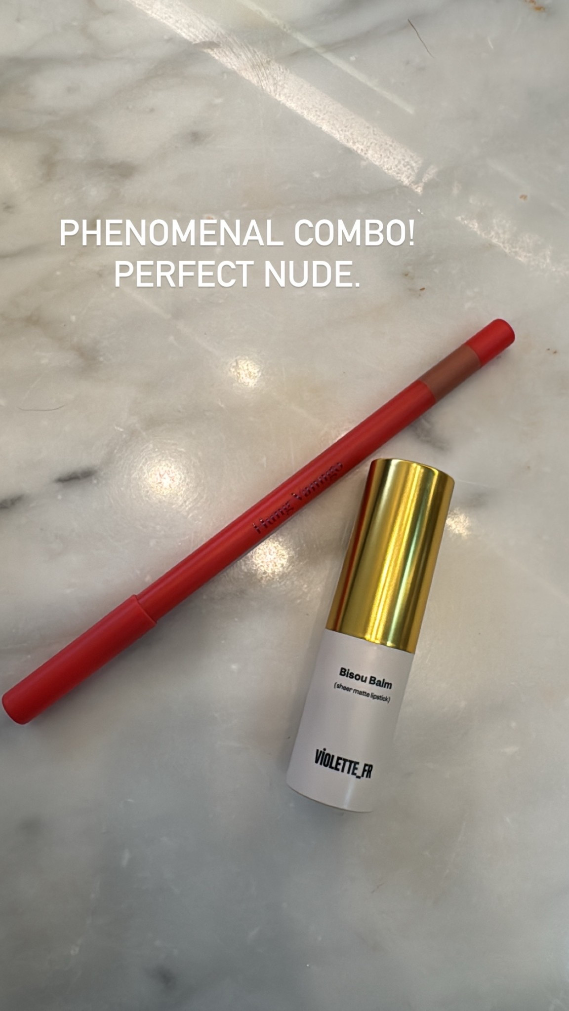 Lip liner: create the shape 
Lip stick: calisson