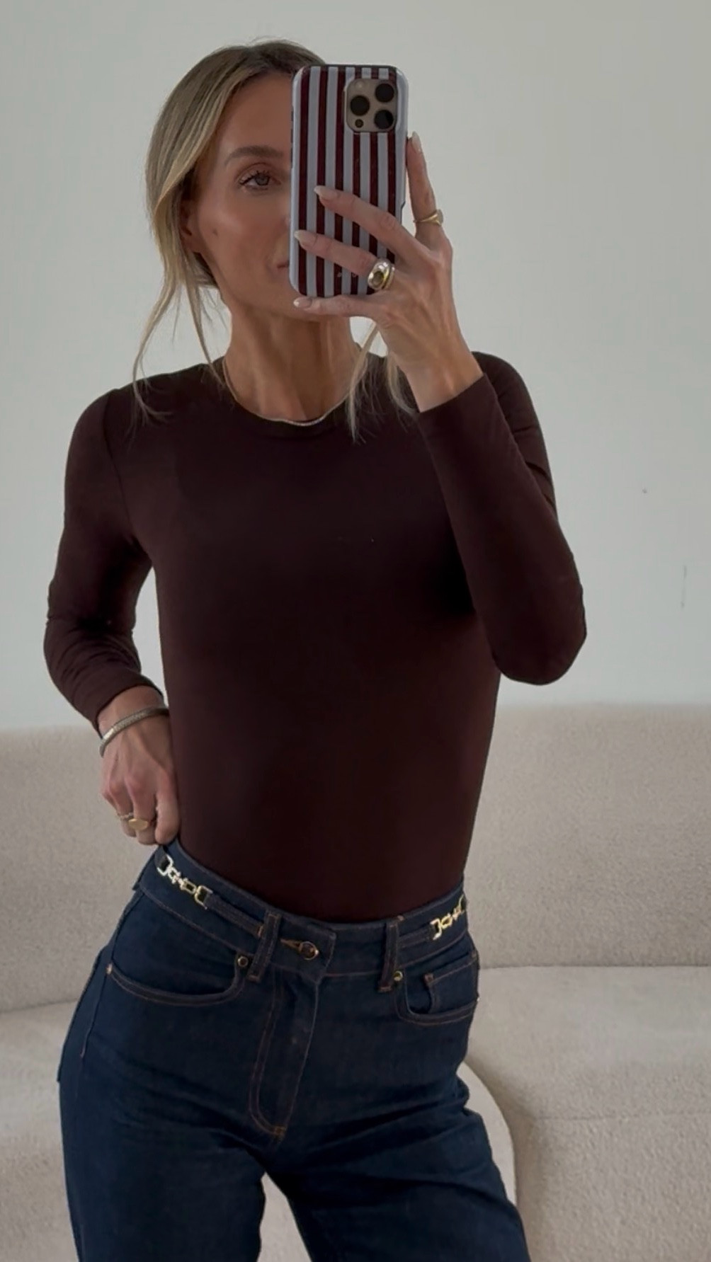 the horse bit detail on the jeans is everything. 

#LTKmomlife #LTKootd #LTKgrwm