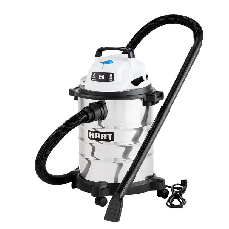 HART 6 Gallon 5 Peak HP Stainless Steel Wet/Dry Vacuum with Bonus Car Cleaning Kit, New | Walmart (US)