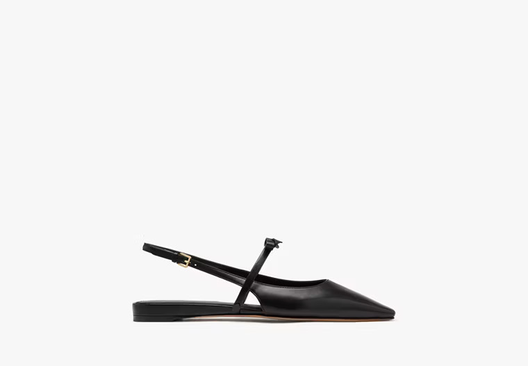 Kate Spade Carolina Slingback Flats, Black - 9.5 | Kate Spade Outlet