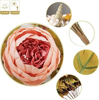 Luyue Vintage Artificial Peony Silk Flowers Bouquet Home Wedding Decoration -Light Pink | Amazon (US)