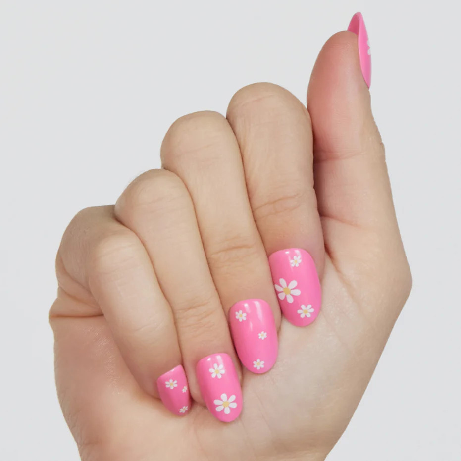 Pink Daisy II Press-on Nails | PaintLab