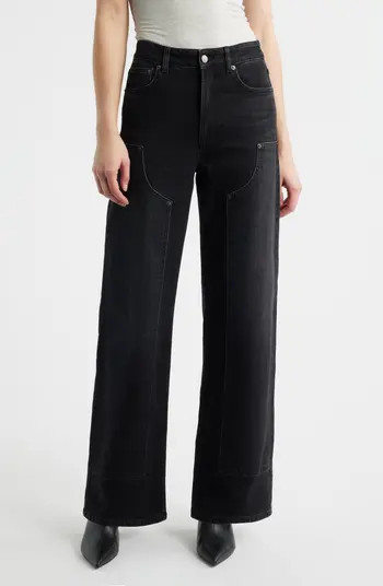 Getty High Waist Crop Wide Leg Utility Jeans | Nordstrom