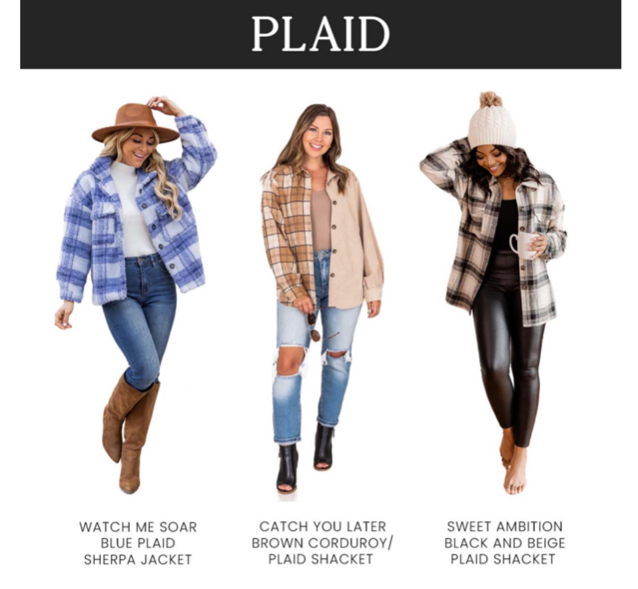 October20 for 20% off your order! 
#fall #warm #cozy #plaid #pinklily #casual #shacket #flannel

#LTKSeasonal #LTKstyletip #LTKHoliday