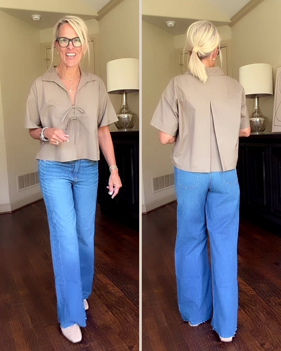 This LOFT top is such a pretty everyday piece! I love the lightweight cotton poplin, the feminine tie detail, and the fact that it isn’t see-through. I paired it with my favorite denim and mules, but it would be just as easy with white jeans, trousers, or shorts. And if you’re shopping LOFT, there are some great sale prices right now, so it’s worth taking a look!

💡 LTK MADE EASY
❤️ Heart = Support my posts!
🔖 Save = Get sale & restock alerts for the things you love!
📋 Lists = Keep favorites organized (List ideas: Christmas, Birthdays, and Vacations!)
📲 Share = Send lists and products to a friend (or your daughters like me).
💬 Comment = Ask me anything, and I’ll answer. ;-)

#LTKootd #LTKOver40 #LTKTravel