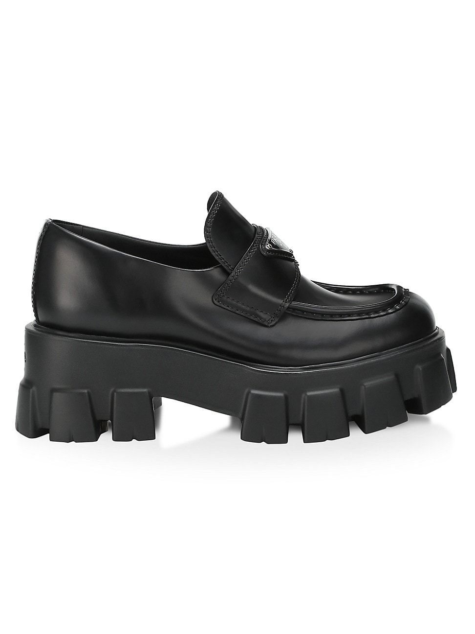 Prada Logo Lug-Sole Leather Loafers | Saks Fifth Avenue