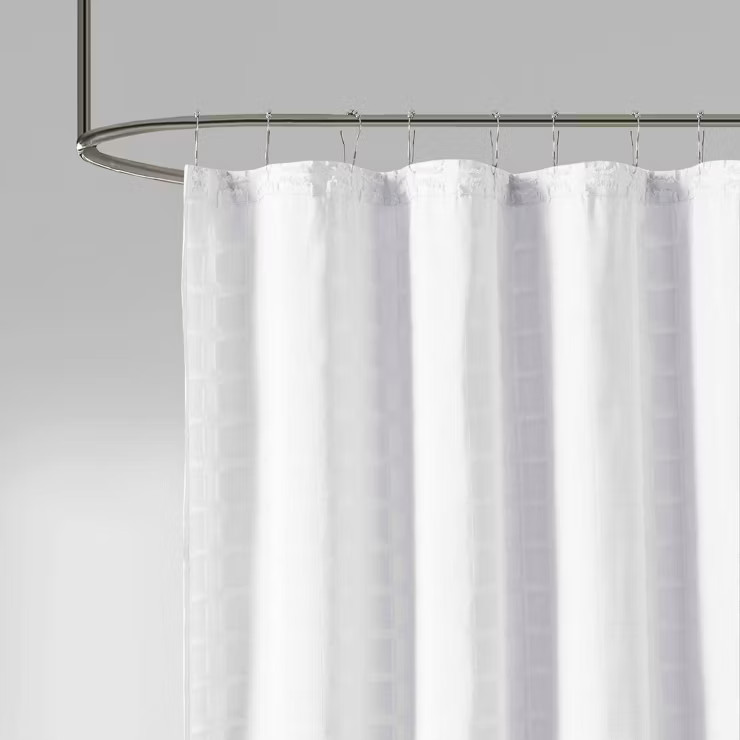 Gridd Woven Clipped Solid Shower Curtain | Target