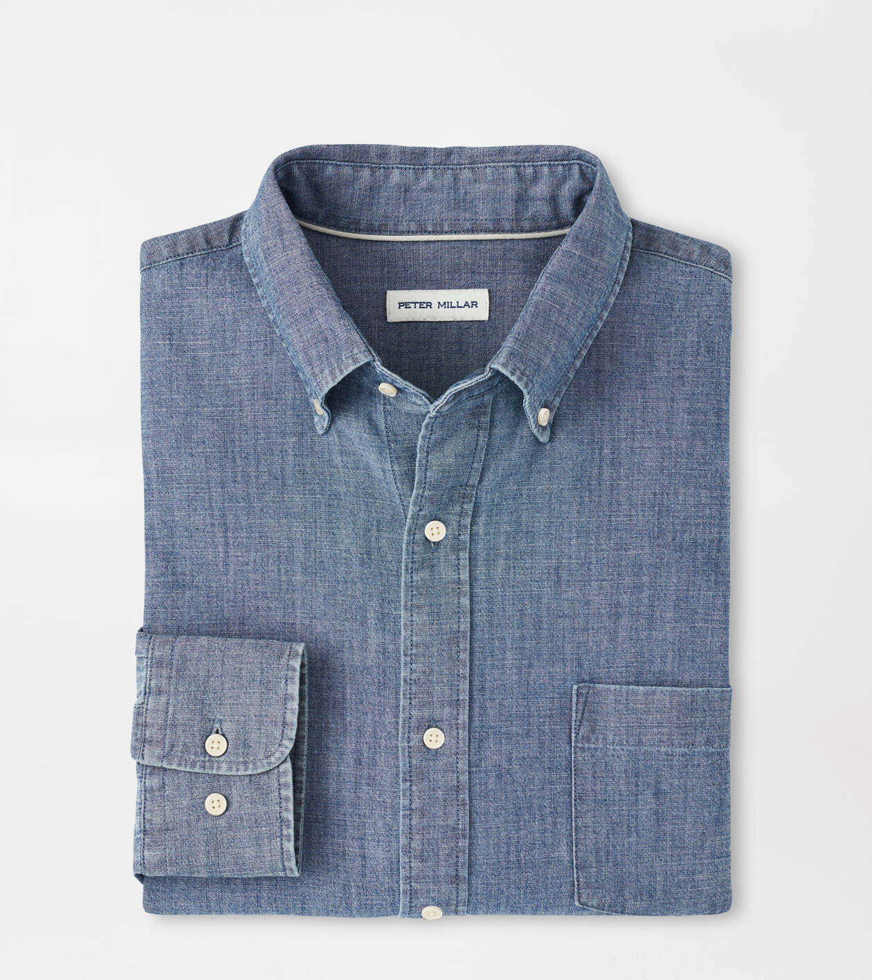 Tamworth Chambray Cotton-Stretch Sport Shirt | Peter Millar