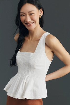 Pilcro Sleeveless Reworked Peplum Top | Anthropologie (US)